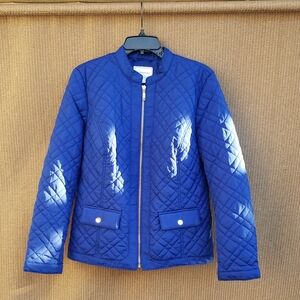 Charter Club Royal Blue Quilted Puffer Jacket
